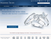 Tablet Screenshot of diamondsforlife.com